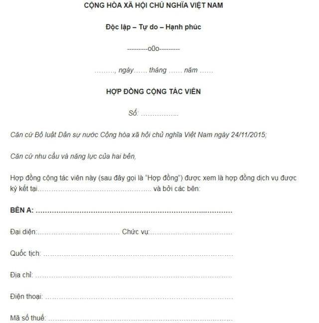 Hợp đồng cộng tác viên kinh doanh là gì?