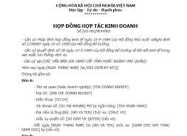 Mẫu hợp đồng hợp tác kinh doanh cá nhân mới nhất    
